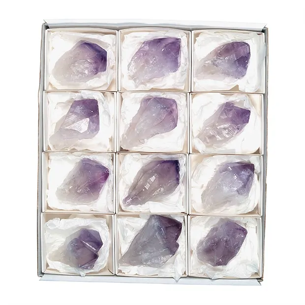 Points Amethyst, 07cm (12 pcs./ PU) | wholesaler gems, healing stones & jewelry