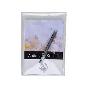 Kristall Antimonit, 05 - 07cm (klein), mit Beileger in Pouch | Marco Schreier