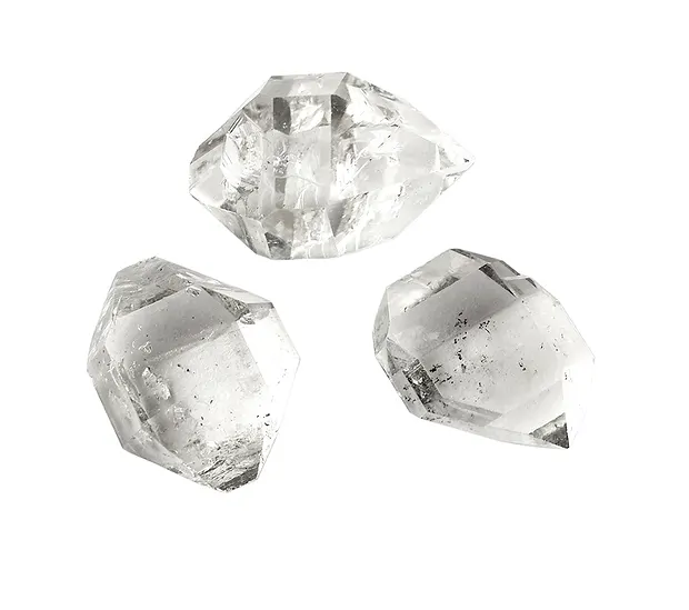 Herkimer-Diamant (Pakistan) mit Beileger in Pouch, 1,0 - 1,2cm | Marco Schreier