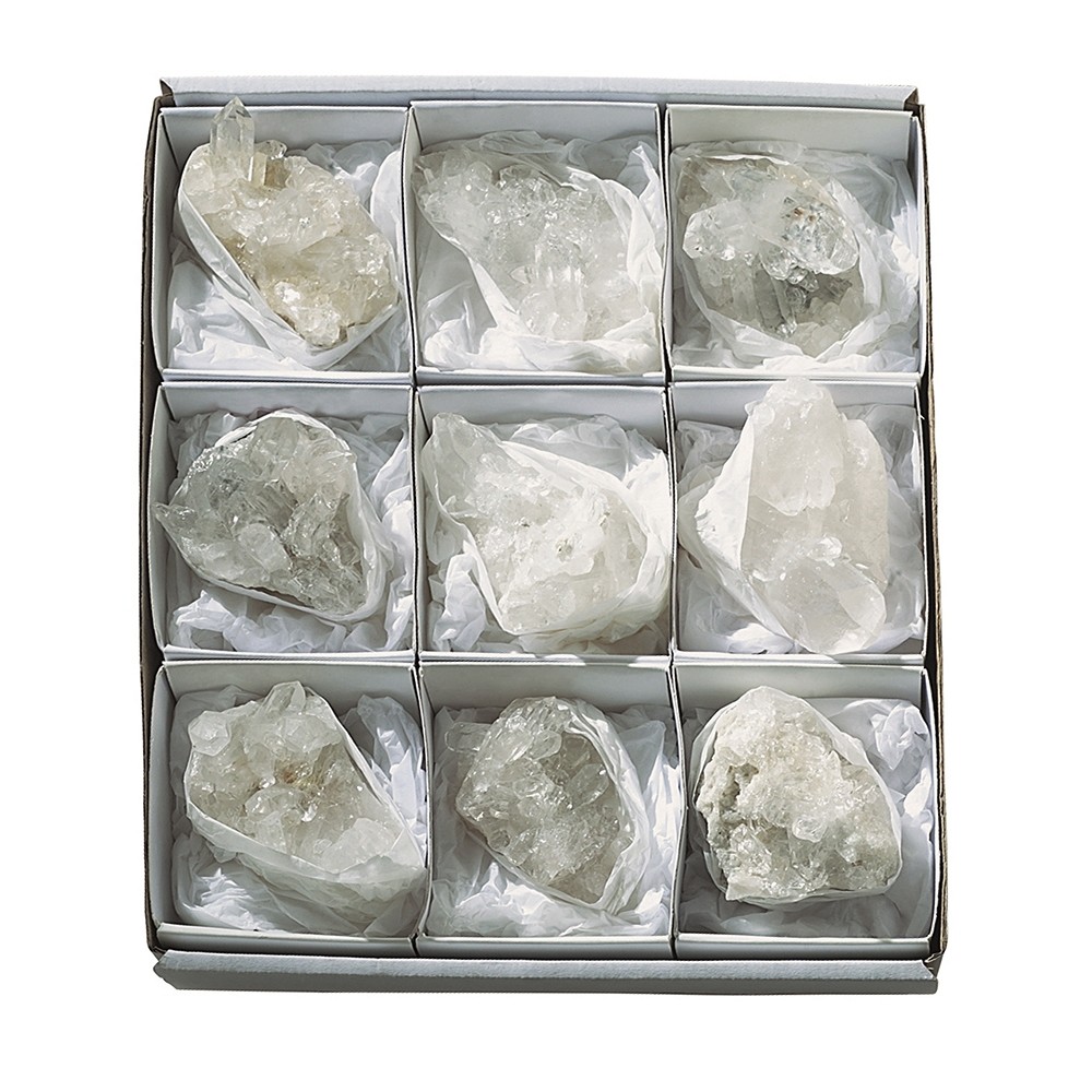 Rock Crystal Clusters, 07 - 08cm (9 pcs./ PU) | wholesaler gems & healing stones
