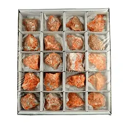 0904202020 Calcite (red-orange) rough stones, 05cm (20 pcs./ PU) | Marco Schreier