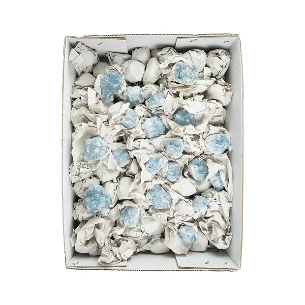Coelestine B clusters, 03 - 05cm (10 kg/ PU) | wholesaler gems & healing stones