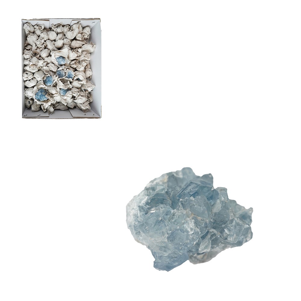 Coelestine A clusters, 03 - 05cm (10 kg/ PU) | wholesaler gems & healing stones