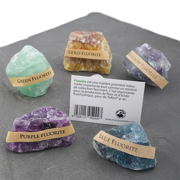 Pierres brutes Mini-Flat Fluorite, 3,5 - 4,5cm (12 - 15 pcs/UC) | Marco Schreier