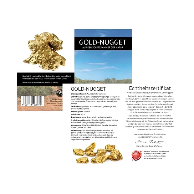 Goldnugget Australien Golden Triangle 0,4 - 0,5g in Pouch | Marco Schreier