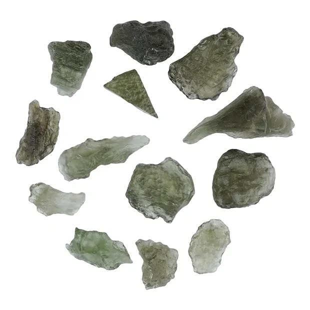 Moldavite (5g) with certificate card in pouch | wholesaler gems & healing stones