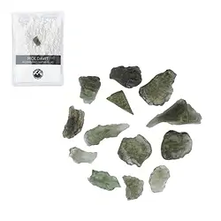 0911202010 Moldavite (5g) with certificate card in pouch | wholesaler gems & healing stones