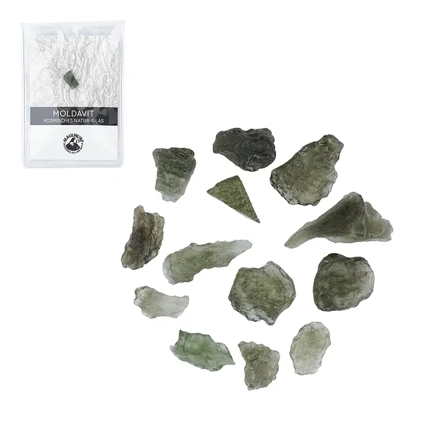 Moldavite (5g) avec carte de certificat en pochette | Marco Schreier