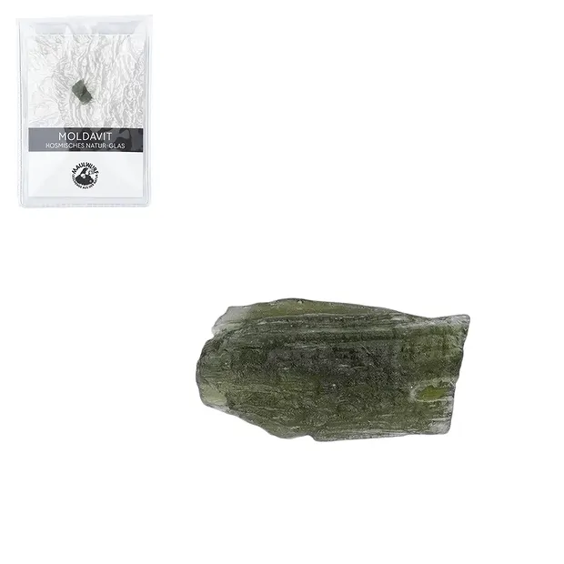 Moldavite (0,6 - 1,0g) avec carte de certificat en pochette | Marco Schreier