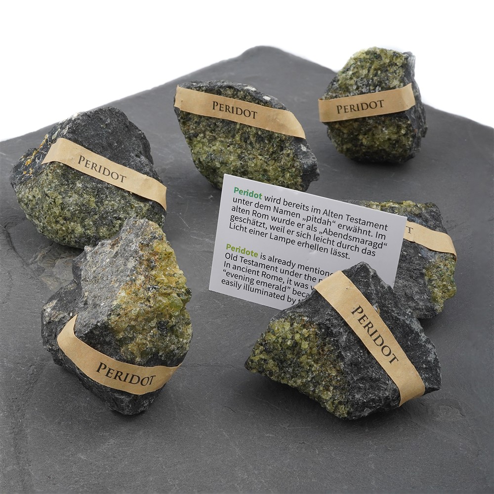 Mini-Flat Rohsteine Peridot, 3,0 - 4,5cm (12 - 15 St./VE) | Marco Schreier