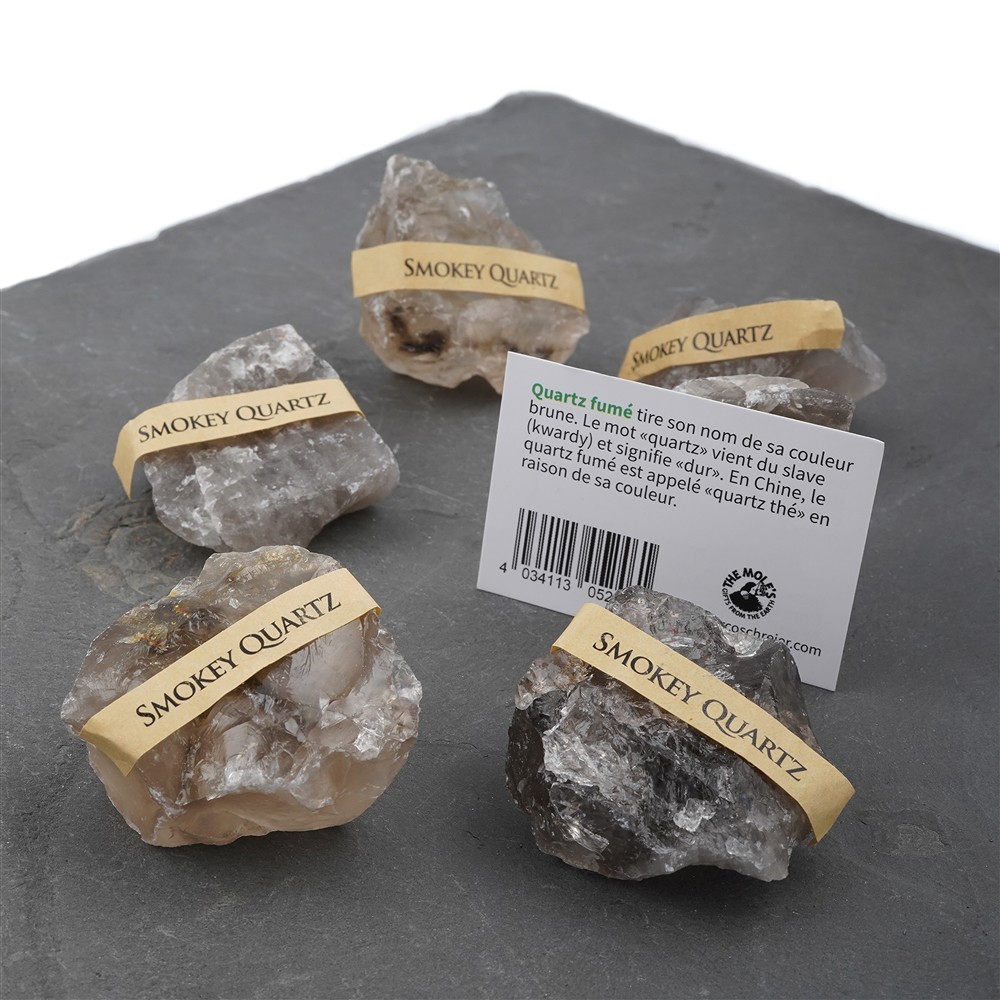 Mini flat rough stones Smoky Quartz, 3.0 - 4.0cm (12 - 15 pcs./ PU) | Marco Schreier