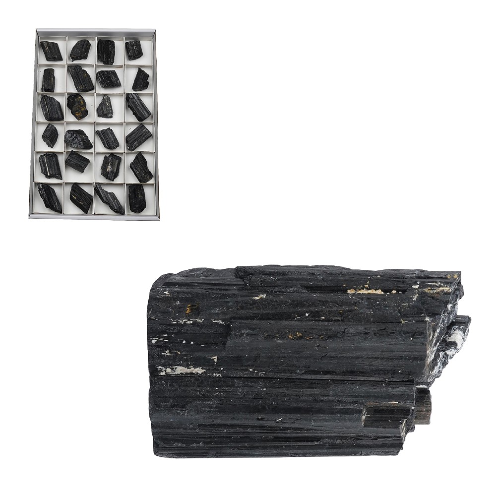 Pierres brutes Schorl (tourmaline noire), 04 - 07cm (24 pcs/UC) | Marco Schreier