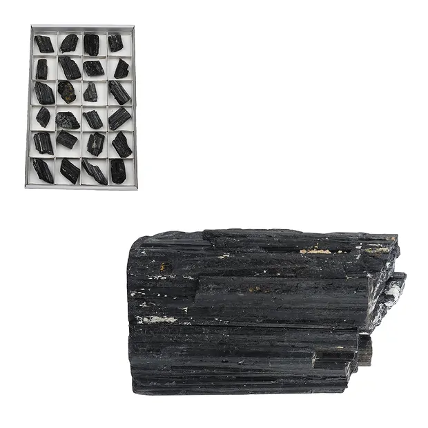 Pierres brutes Schorl (tourmaline noire), 04 - 07cm (24 pcs/UC) | Marco Schreier