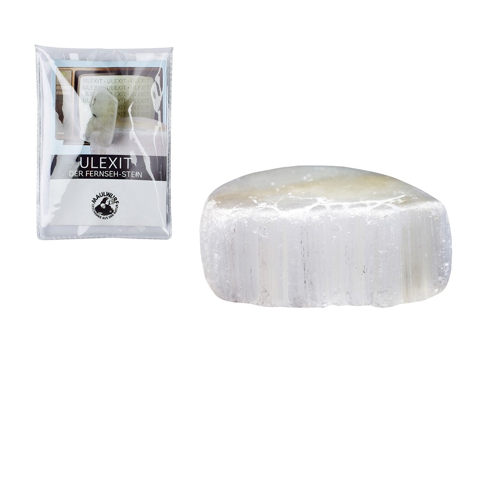 Ulexite with certificate card in pouch | Schreier gems, healing stones & jewelry