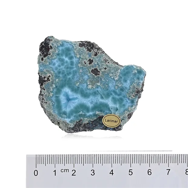 One side polished pieces Larimar, 05 - 06cm (24 pcs/PU) | Marco Schreier