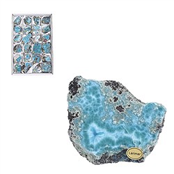 0919601024 One side polished pieces Larimar, 05 - 06cm (24 pcs/PU) | Marco Schreier