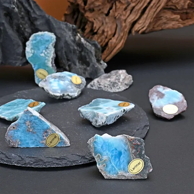 Anschliffe Larimar, 03 - 04cm (54 St./VE) | GH Edelsteine, Heilsteine & Schmuck