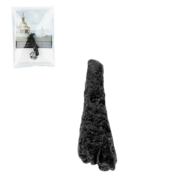 Tektite with insert in pouch, 4.5 cm | wholesaler gems, healing stones & jewelry