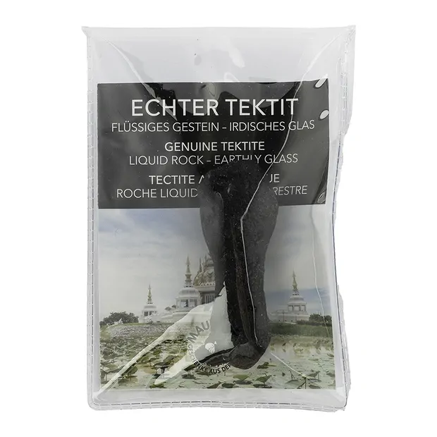 Tektite with insert in pouch, 6.0cm | wholesaler gems, healing stones & jewelry