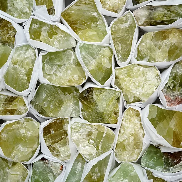 Calcite grezza (verde), 3,5 - 4,5 cm (4 kg/UC) | Marco Schreier