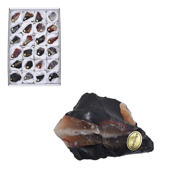 Sardonyx rough stones, 04 - 05cm (24 pcs./ PU) | gems, healing stones & jewelry