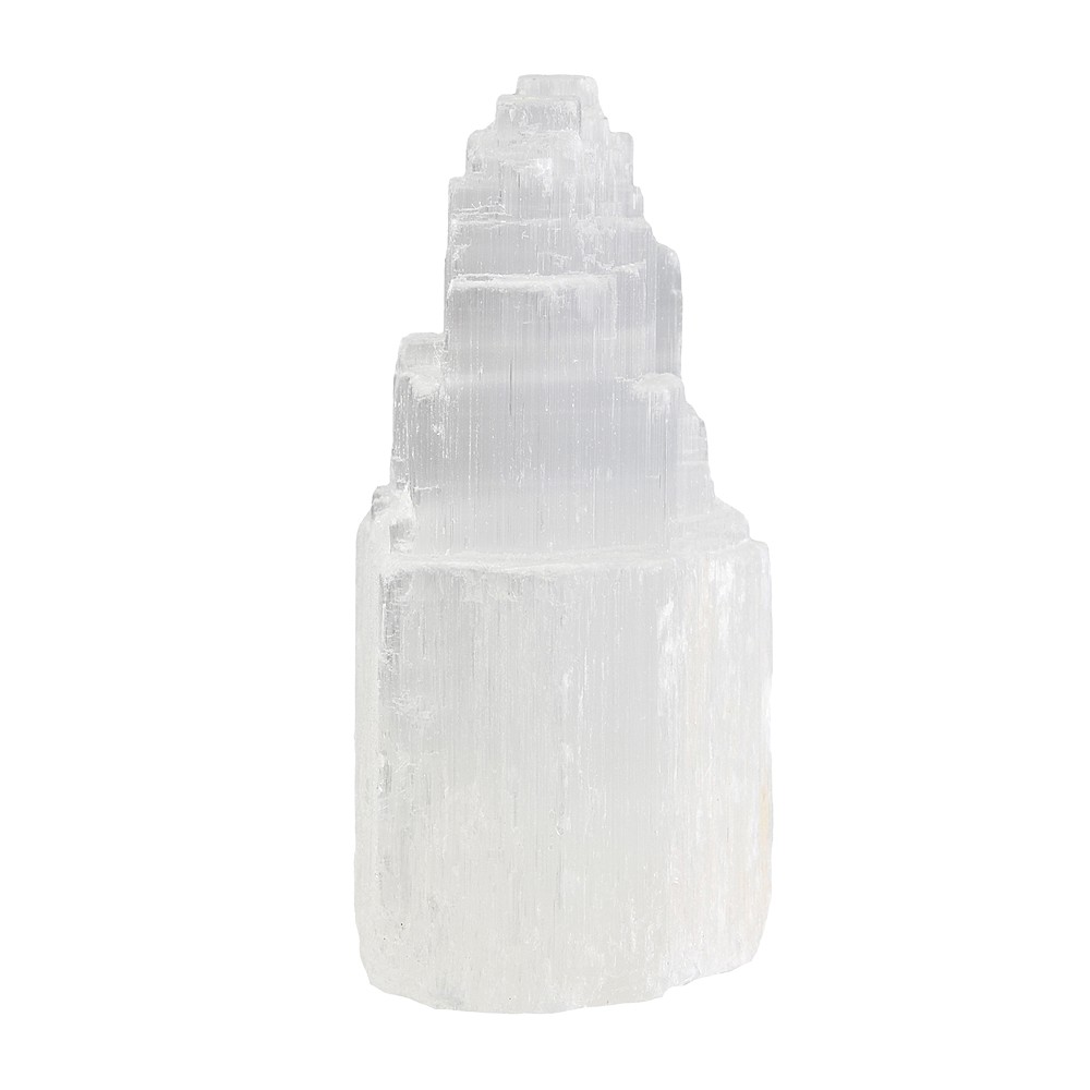 Selenite con base "Twin Tower", 10 cm | grossista gemme e pietre curative