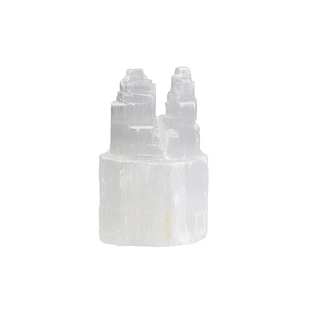 Selenite con base "Twin Tower", 10 cm | grossista gemme e pietre curative