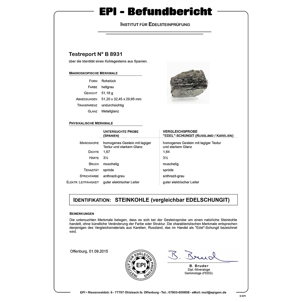 Rohsteine Schungit (Spanien), 4,0 - 8,0cm (250g/VE) | Marco Schreier