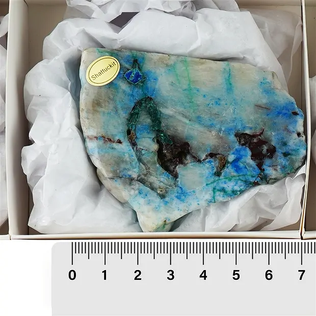 Pièces polies d'un côté Shattuckite, 05 - 09cm (12 pcs/UC) | Marco Schreier