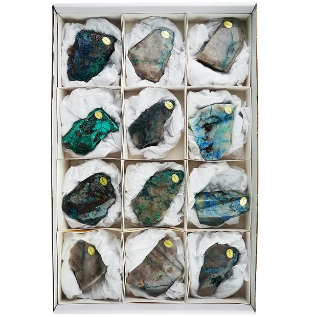 Pièces polies d'un côté Shattuckite, 05 - 09cm (12 pcs/UC) | Marco Schreier