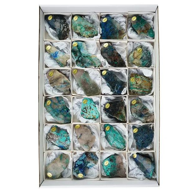 Pièces polies d'un côté Shattuckite, 04 - 08cm (24 pcs/UC) | Marco Schreier