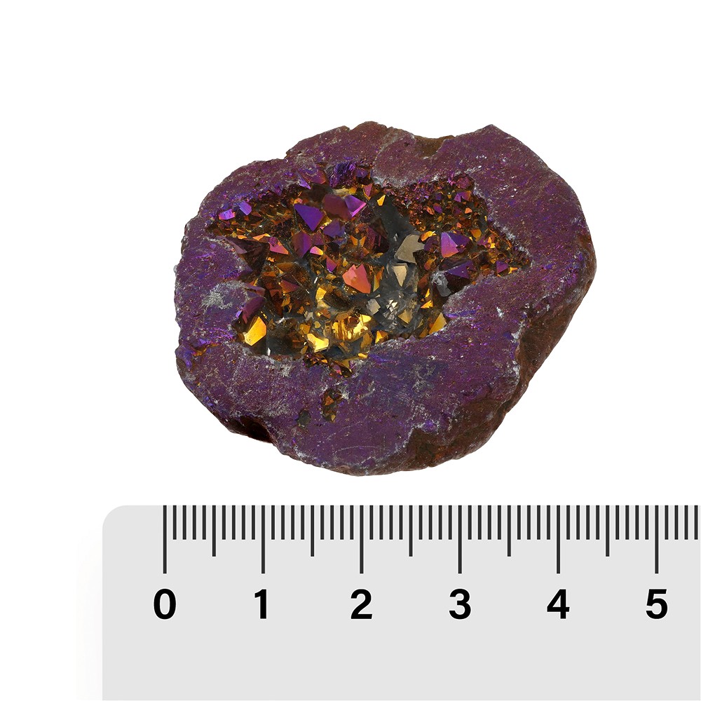 Mini geodi piatti di quarzo aura, 3,0 - 4,5 cm (12 - 15 pz./ UC) | Marco Schreier