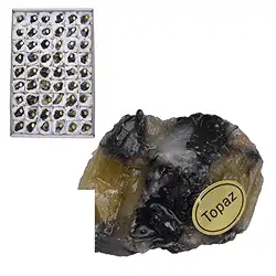 0964102054 Pierres brutes Topaze jaune (Pyknit), 2,0 - 3,0cm (54 pcs/UC) | Marco Schreier