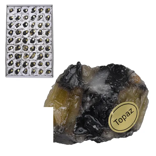 Rohsteine Topas gelb (Pyknit), 2,0 - 3,0cm (54 St./VE) | Marco Schreier