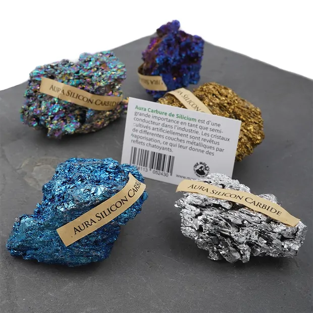 Mini-Flat Rohkristalle Aura-Siliziumkarbit, 5 - 7cm (10 - 12 St./VE) | Marco Schreier