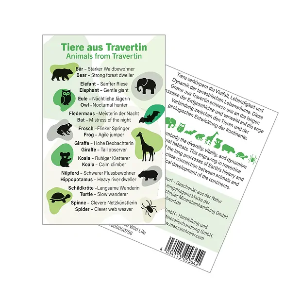 Gravuren-Set "Tiere" (40 St./VE) | Großhändler Edelsteine, Heilsteine & Schmuck