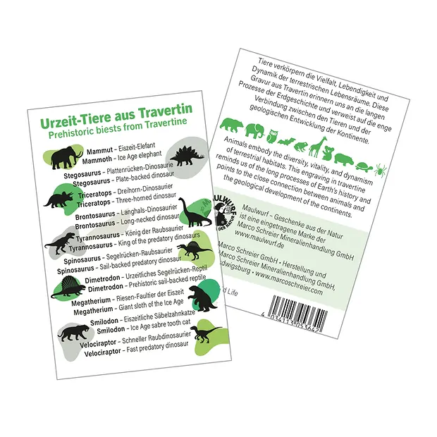Gravuren-Set "Urzeit-Tiere" (40 St./VE) | GH Edelsteine, Heilsteine & Schmuck