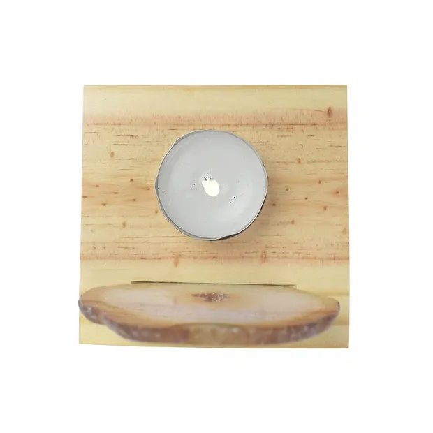Agate disk stand for tea light, 9.5 x 9.5 cm | wholesaler gems & healing stones