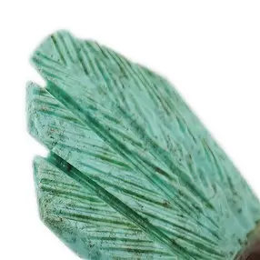 Gravure oiseau (roitelet), calcite, chrysocolle, 10cm | Marco Schreier