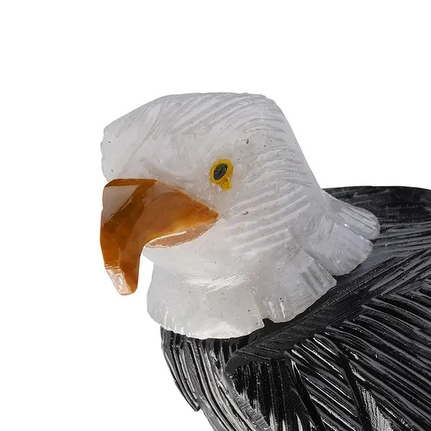 Gravur Adler Calcit (schwarz), 10cm | Schreier Edelsteine, Heilsteine & Schmuck