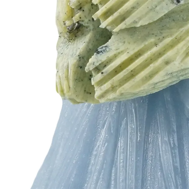 Uccello inciso (martin pescatore verde) Serpentino, 10 cm | Marco Schreier