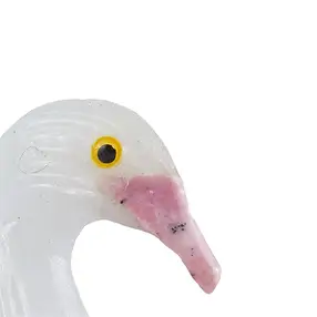 Uccello inciso (cigno), Calcite (bianco), 10 cm | Marco Schreier