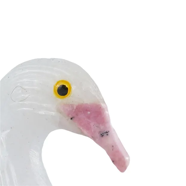 Gravure oiseau (cygne), Calcite (blanche), 10cm | Marco Schreier