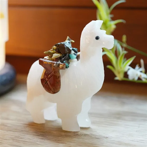 Grabado llama, Huamanga, 8.0cm | piedras preciosas, piedras curativas y joyería