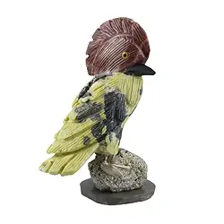 1000004616 Oiseau gravé (coq de roche des Andes), jaspe, serpentine, calcite, 10cm | Marco Schreier