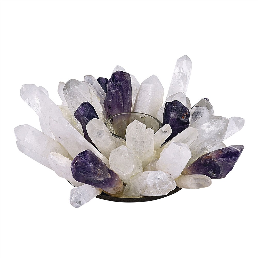 Bougie à réchaud Cristal de roche et améthyste | Marco Schreier