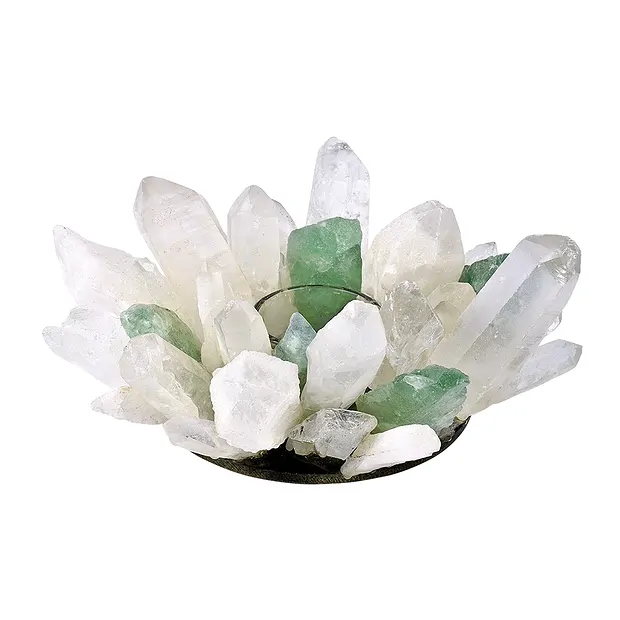 Bougie à réchaud Cristal de roche et Fluorite (verte) | Marco Schreier