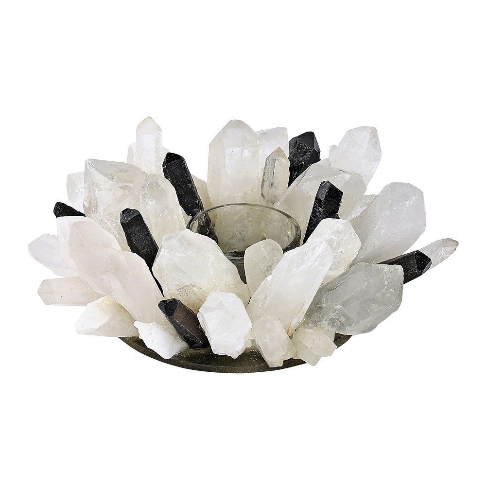 Tealight in Cristallo di rocca e Quarzo fumé | grossista gemme e pietre curative