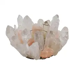 1000005018 Tealight Rock Crystal and Rose Quartz | wholesale gems, healing stones & jewelry