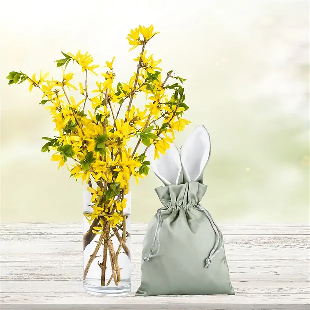 Oster-Set Eier in Hasen-Beutel (grün) | Edelsteine, Heilsteine & Schmuck-Handel